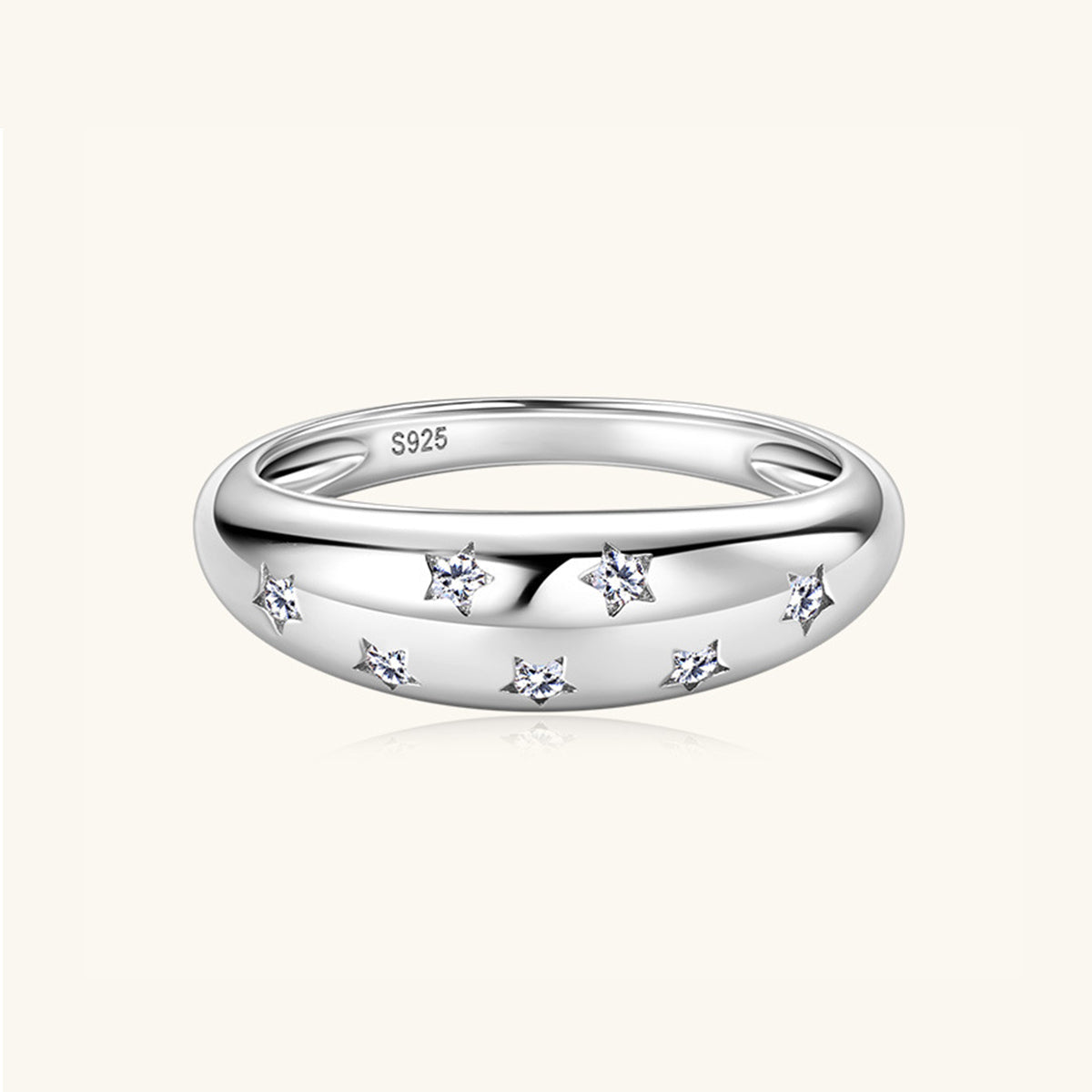 Pure Sterling Silver Inlaid Sparkala™ Star Ring - DestGlow