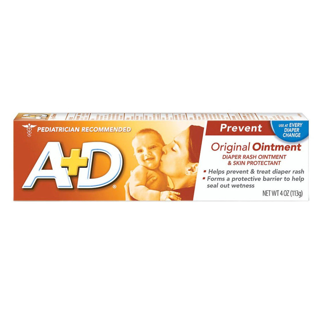 A+D Original Diaper Rash Ointment, Skin Protectant, 4 Ounce Tube 