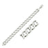 Rhodium Plated 11.6mm Sterling Silver Curb Style Bracelet by Bids.com