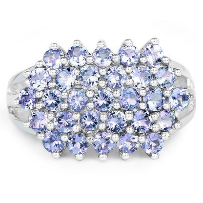 2.03 Carat Genuine Tanzanite .925 Sterling Silver Ring by Bids.com