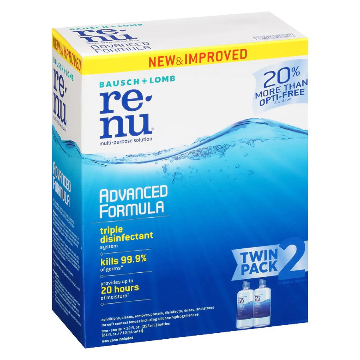 Bausch &amp; Lomb Re Nu Multi Purpose Solution, Advanced Formula, Twin Pack by Pasteur Pharmacy