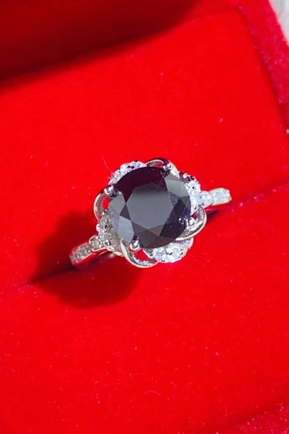 2 Carat Black Black Sparkala™ Floral Ring by Sparkala