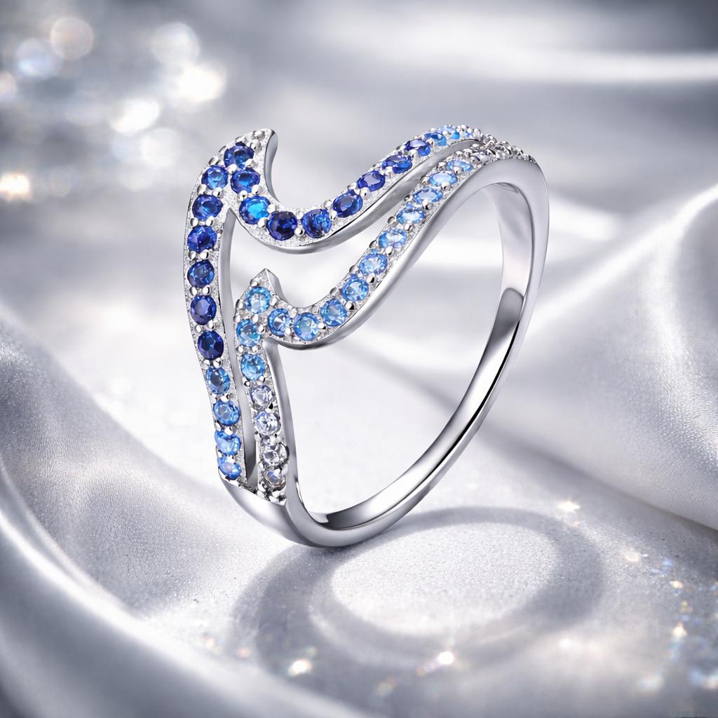 925 Sterling Silver Size 6.0 White Gold Plated CZ Ring for Women by Bids.com