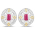0.77 Carat Genuine Ruby and White Diamond .925 Sterling Silver Earrings by Bids.com