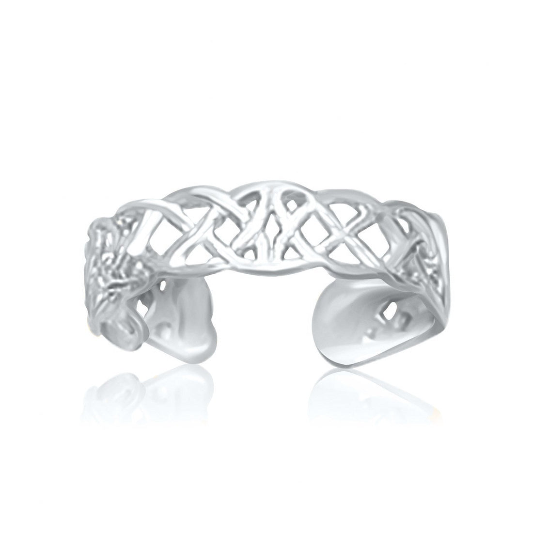14k White Gold Toe Ring in a Celtic Knot Style  DestGlow