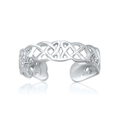 14k White Gold Toe Ring in a Celtic Knot Style  DestGlow
