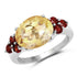 5.52 Carat Genuine Citrine and Garnet .925 Sterling Silver Ring  DestGlow