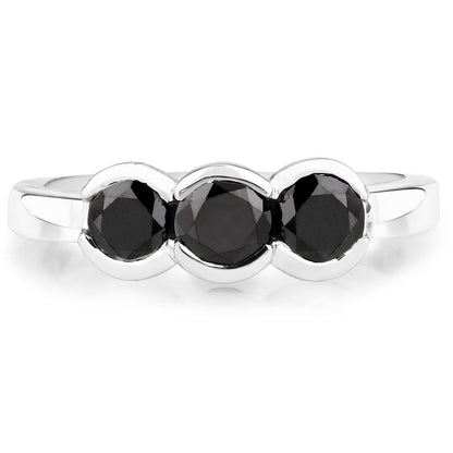 1.22 Carat Genuine Black Diamond .925 Sterling Silver Ring by Bids.com