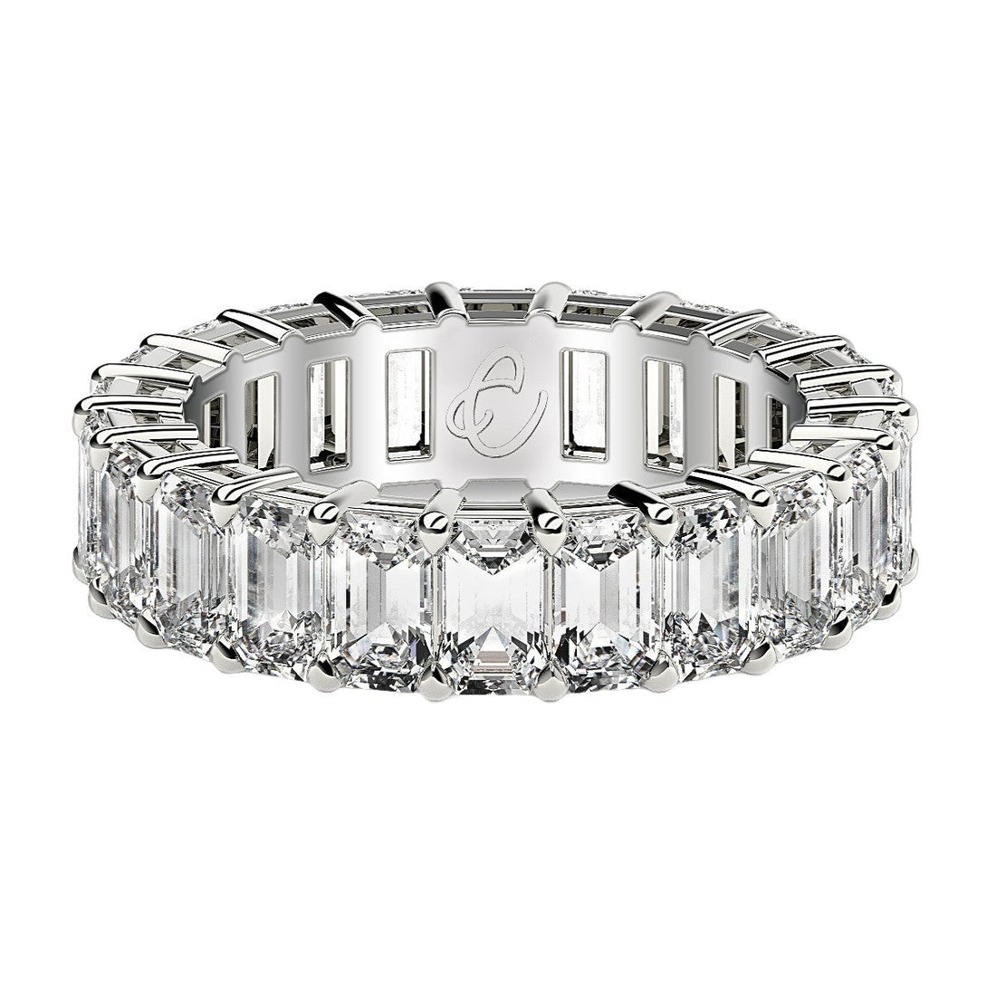 Emerald Cut Lab Grown Diamond Eternity Ring in 14k White Gold (6 cttw FG/VS2) by Bids.com
