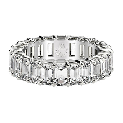 Emerald Cut Lab Grown Diamond Eternity Ring in 14k White Gold (6 cttw FG/VS2) by Bids.com