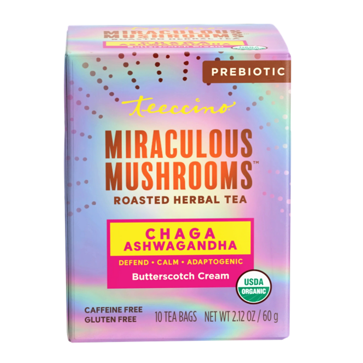 Chaga Ashwagandha Butterscotch Cream Mushroom Herbal Tea  DestGlow