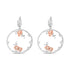 Rose Gold Plated .925 Sterling Silver 1/10 Cttw Diamond Floral Hoop Earrings (I-J Color, SI1-SI2 Clarity) by Bids.com