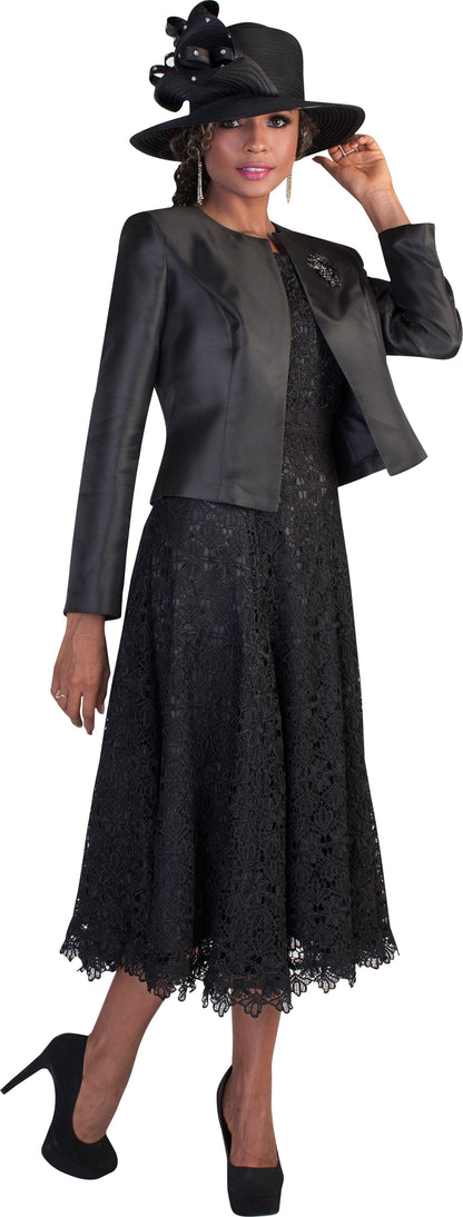 Plus Size Lace Church Dress with Satin Jacket -4529W by Tally Taylor