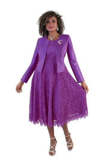 Lace Church Dress with Satin Jacket Set- 4529 by Tally Taylor