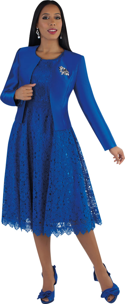 Lace Church Dress with Satin Jacket Set- 4529 by Tally Taylor