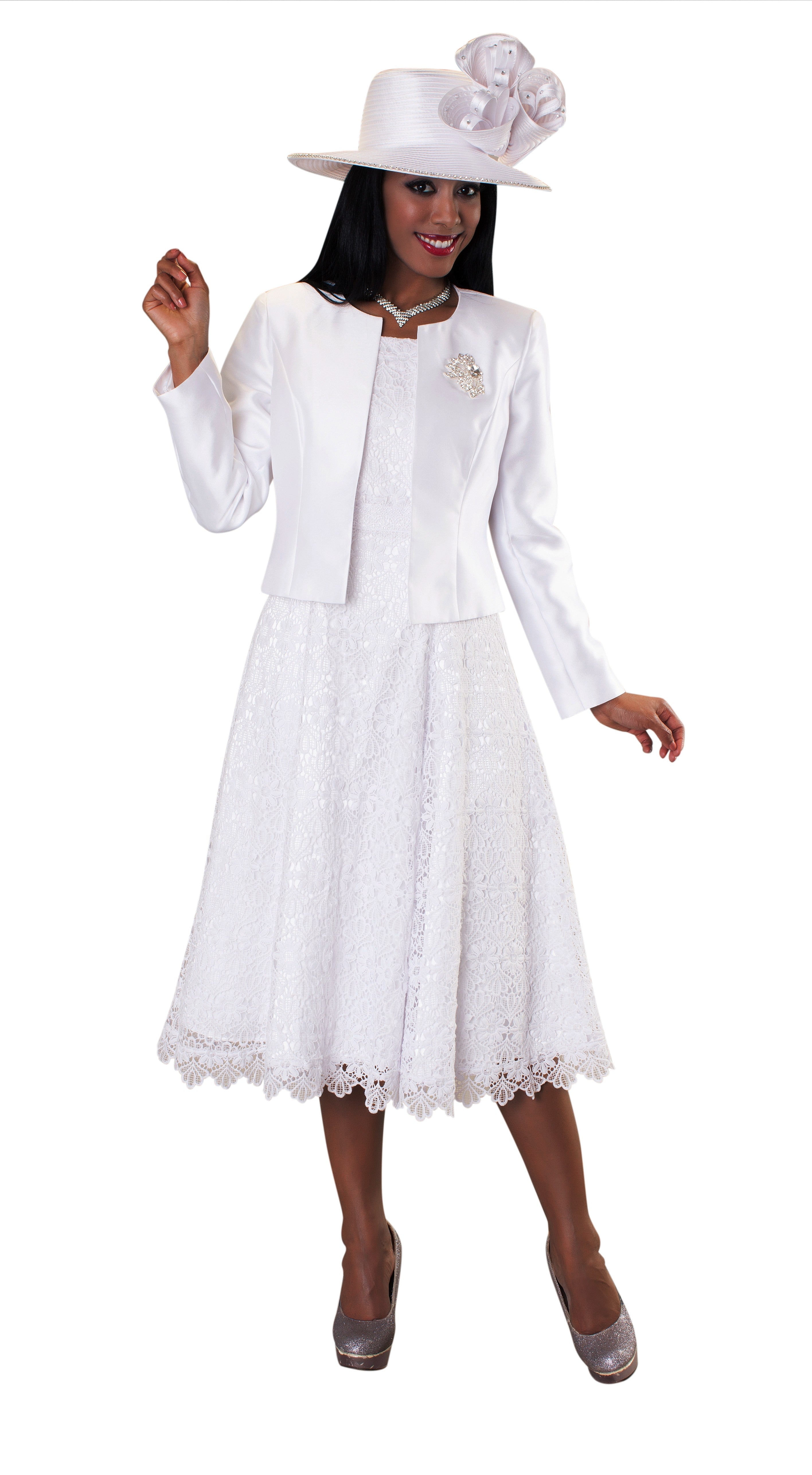 Lace Church Dress with Satin Jacket Set- 4529 by Tally Taylor