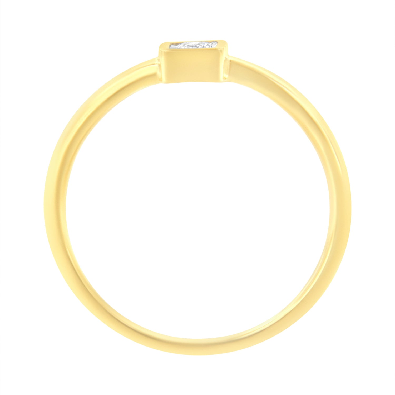 14K Yellow Gold Plated .925 Sterling Silver 1/20 cttw Miracle Set Diamond Promise Ring (J-K Color, I1-I2 Clarity) - Size 6  DestGlow