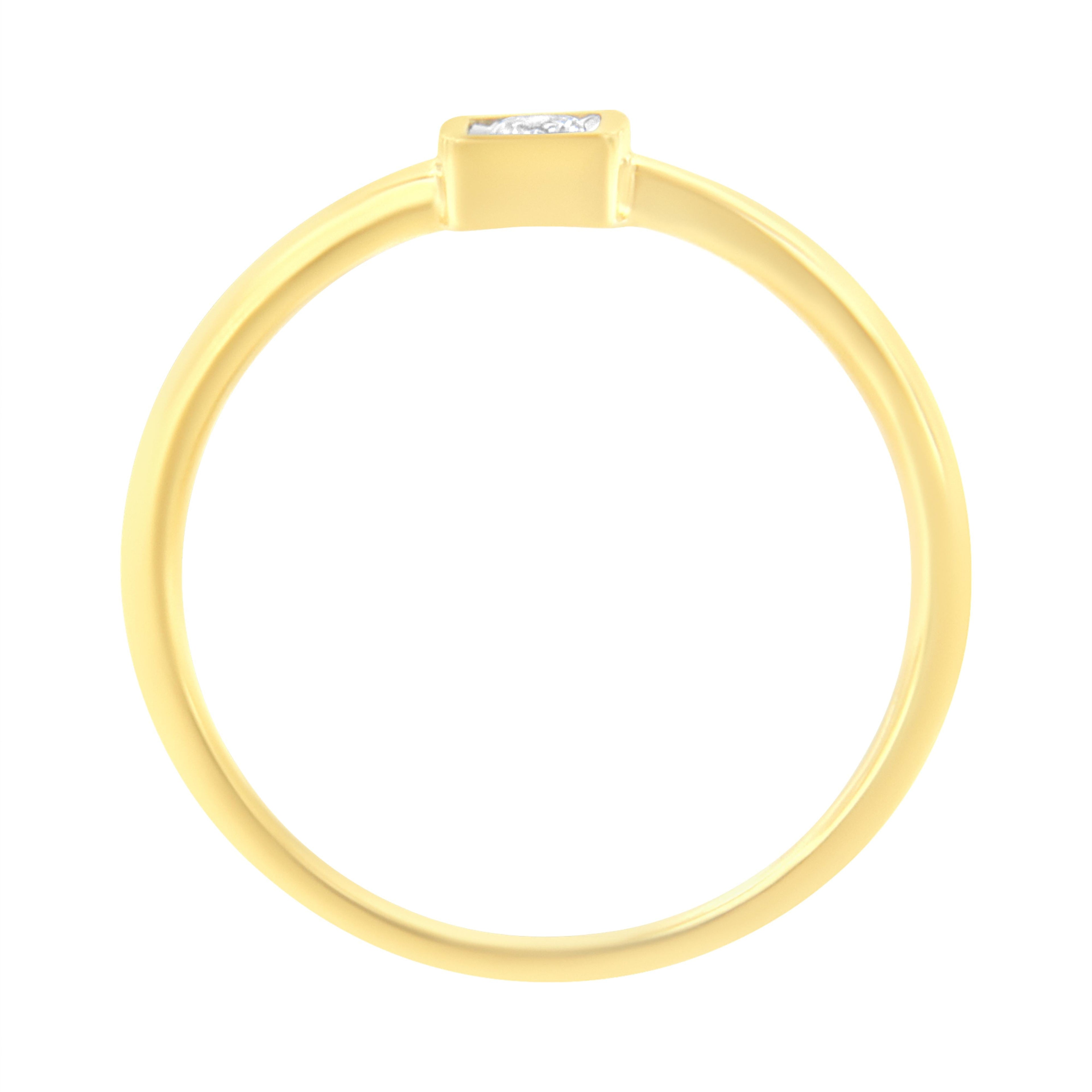 14K Yellow Gold Plated .925 Sterling Silver 1/20 cttw Miracle Set Diamond Promise Ring (J-K Color, I1-I2 Clarity) - Size 6  DestGlow