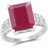 7.26 Carat Glass Filled Ruby and White Topaz .925 Sterling Silver Ring by Bids.com