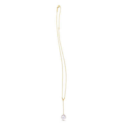 14k Yellow Gold Tesoro Pearl Lariat Necklace