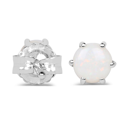 0.74 Carat Genuine Opal .925 Sterling Silver Earrings  DestGlow