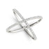 14k White Gold X Style Thin Ring with Diamonds (1/2 cttw) by Bids.com