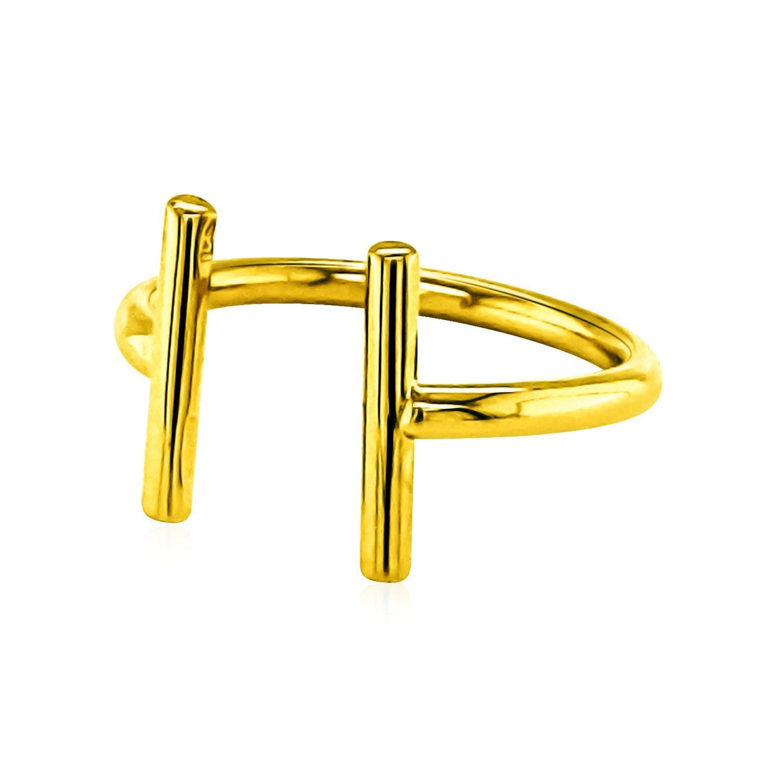 14k Yellow Gold Open Ring with Bars by Bids.com