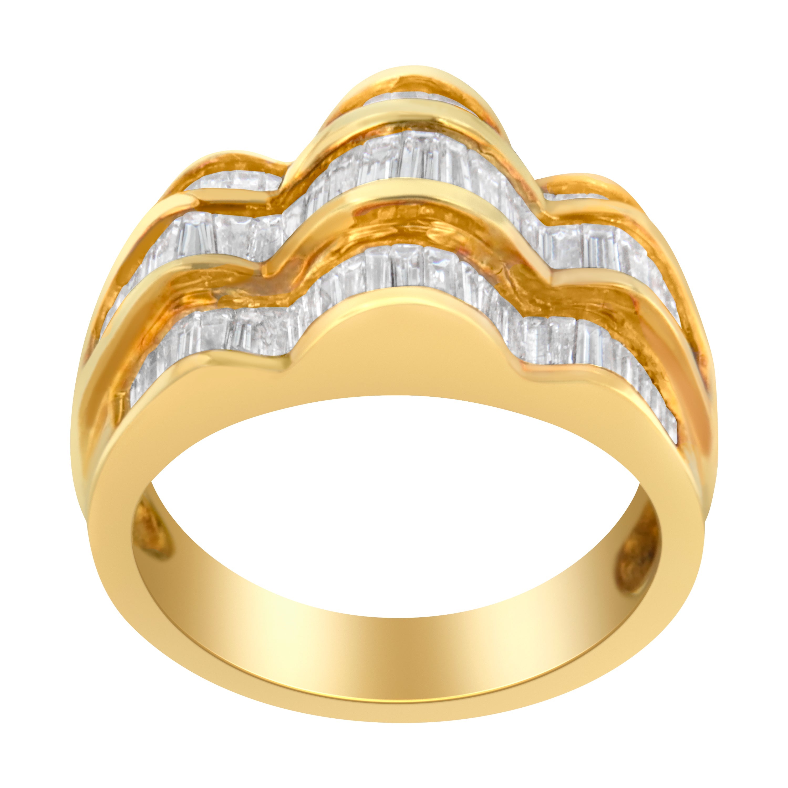 14KT Yellow Gold Diamond Multi-Row Band Ring (1 1/4 cttw, H-I Color, SI1-SI2 Clarity) by Bids.com