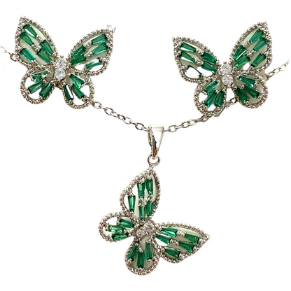 Floral &amp; Gemstone Necklace and Earrings Set – Multiple Styles
