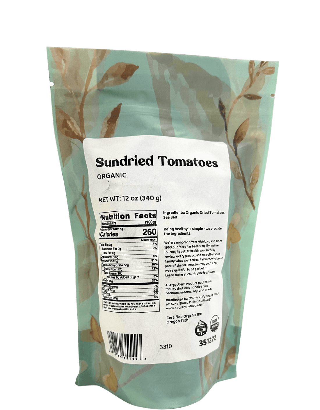 Tomato, Organic, Sundried, Halves by Country Life Natural Foods