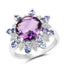 4.06 Carat Genuine Amethyst & Tanzanite .925 Sterling Silver Ring  DestGlow