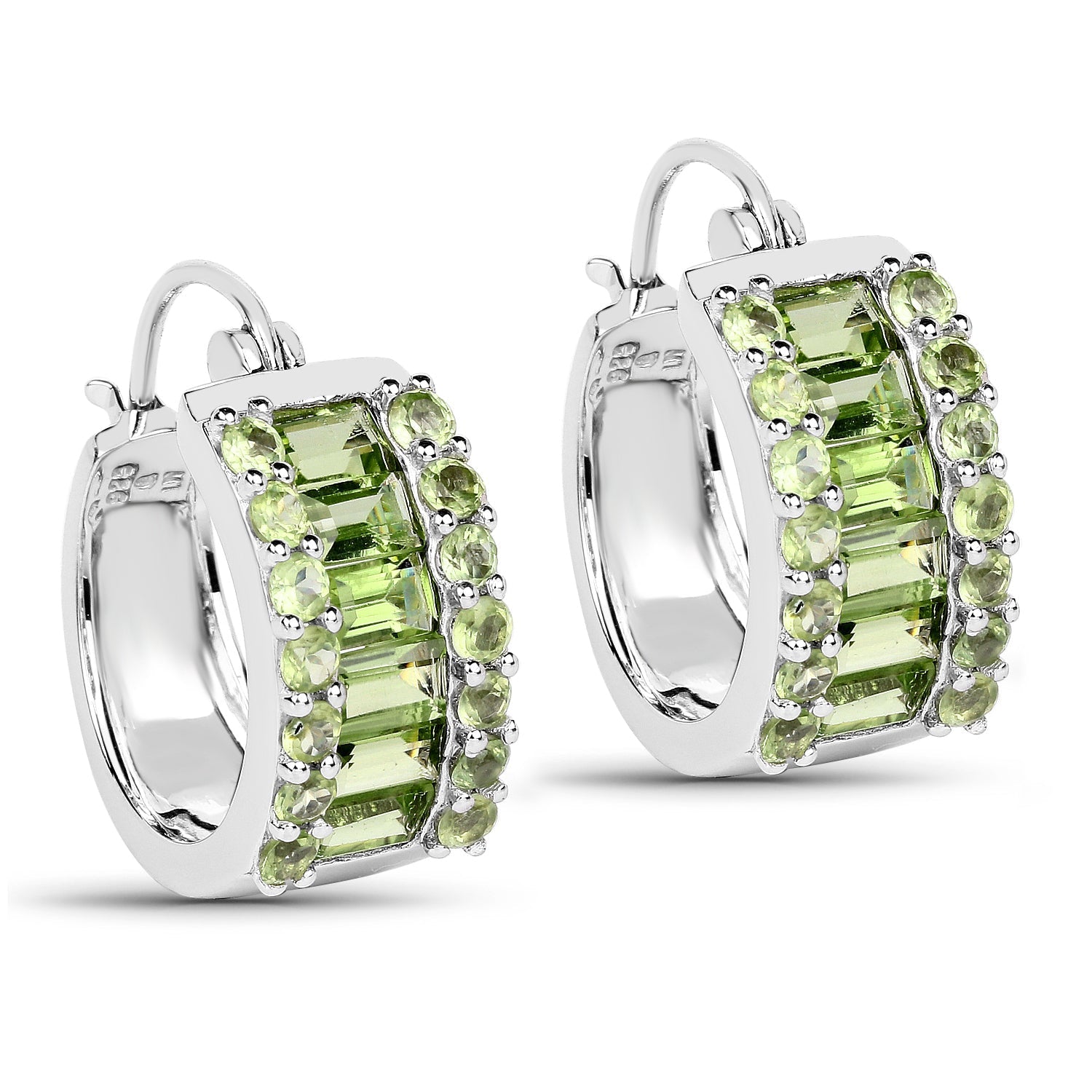 4.96 Carat Genuine Peridot .925 Sterling Silver Earrings  DestGlow