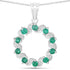 1.10 Carat Genuine Emerald and White Topaz .925 Sterling Silver Pendant  DestGlow