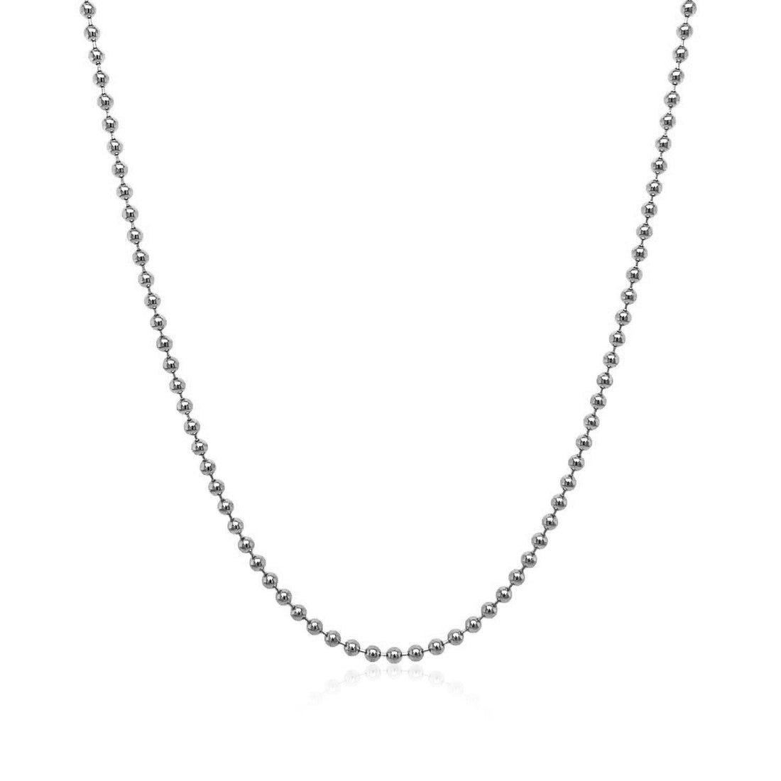 14k White Gold Bead Chain 1.5mm by Bids.com