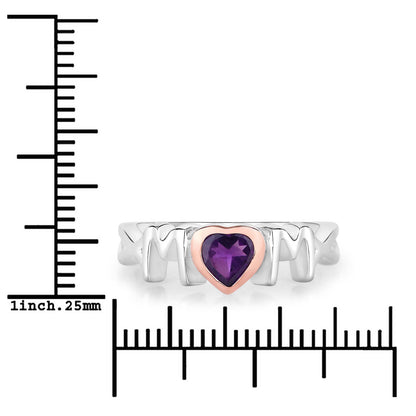 0.43 Carat Genuine Amethyst .925 Sterling Silver Ring by Bids.com