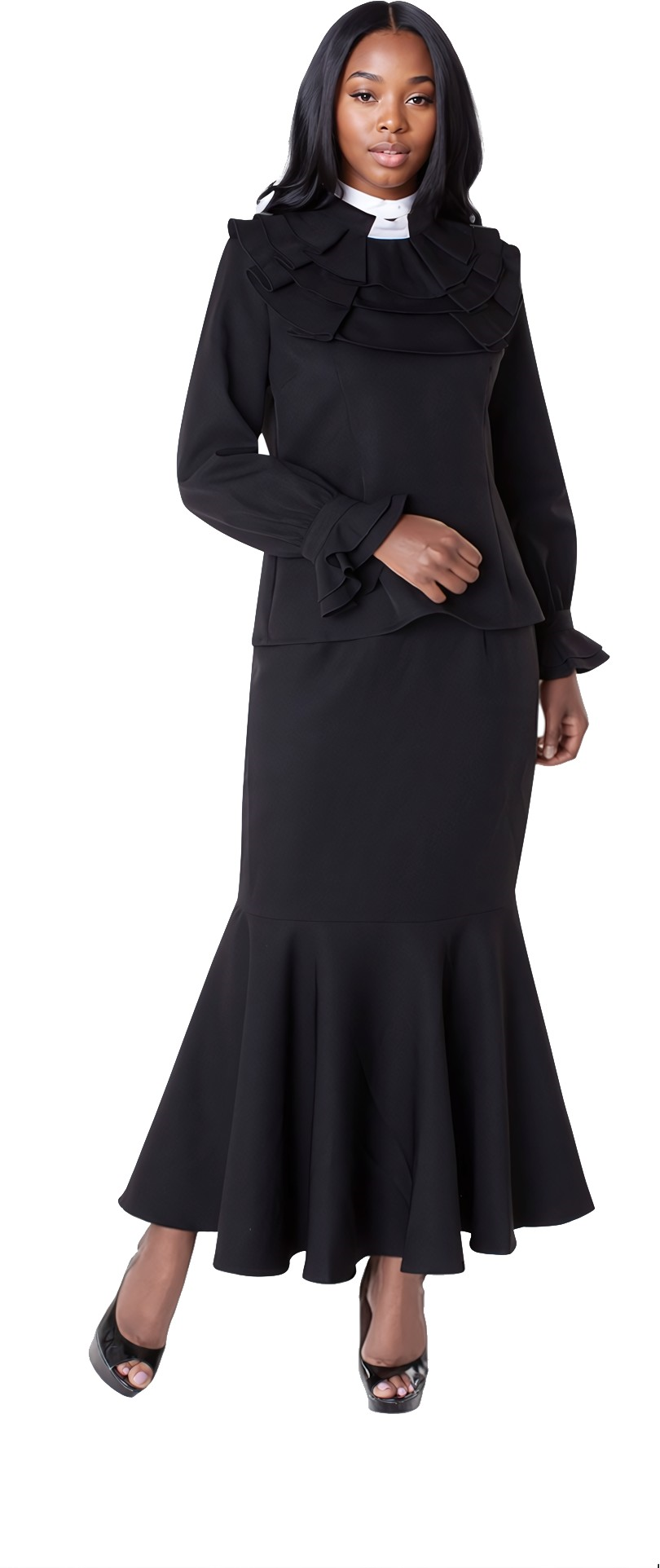 Divine Elegance Two-Piece Ruffle Church Set- 4601 by Tally Taylor