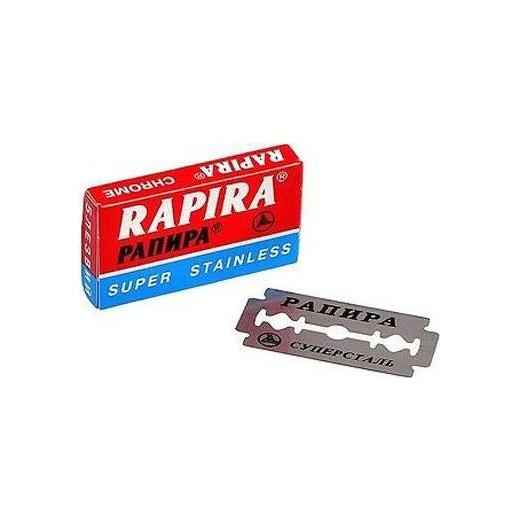 Rapira Chrome Stainless Double Edge Razor Blades - 5 Pack