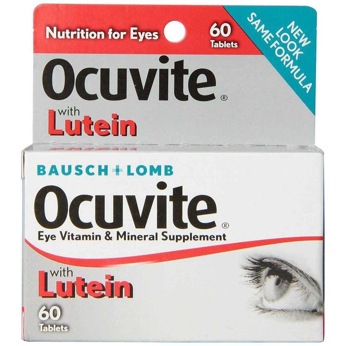 Ocuvite Bausch &amp; Lomb, Eye Vitamin &amp; Mineral Supplement, Lutein &amp; Antioxidants, 60 Tablets