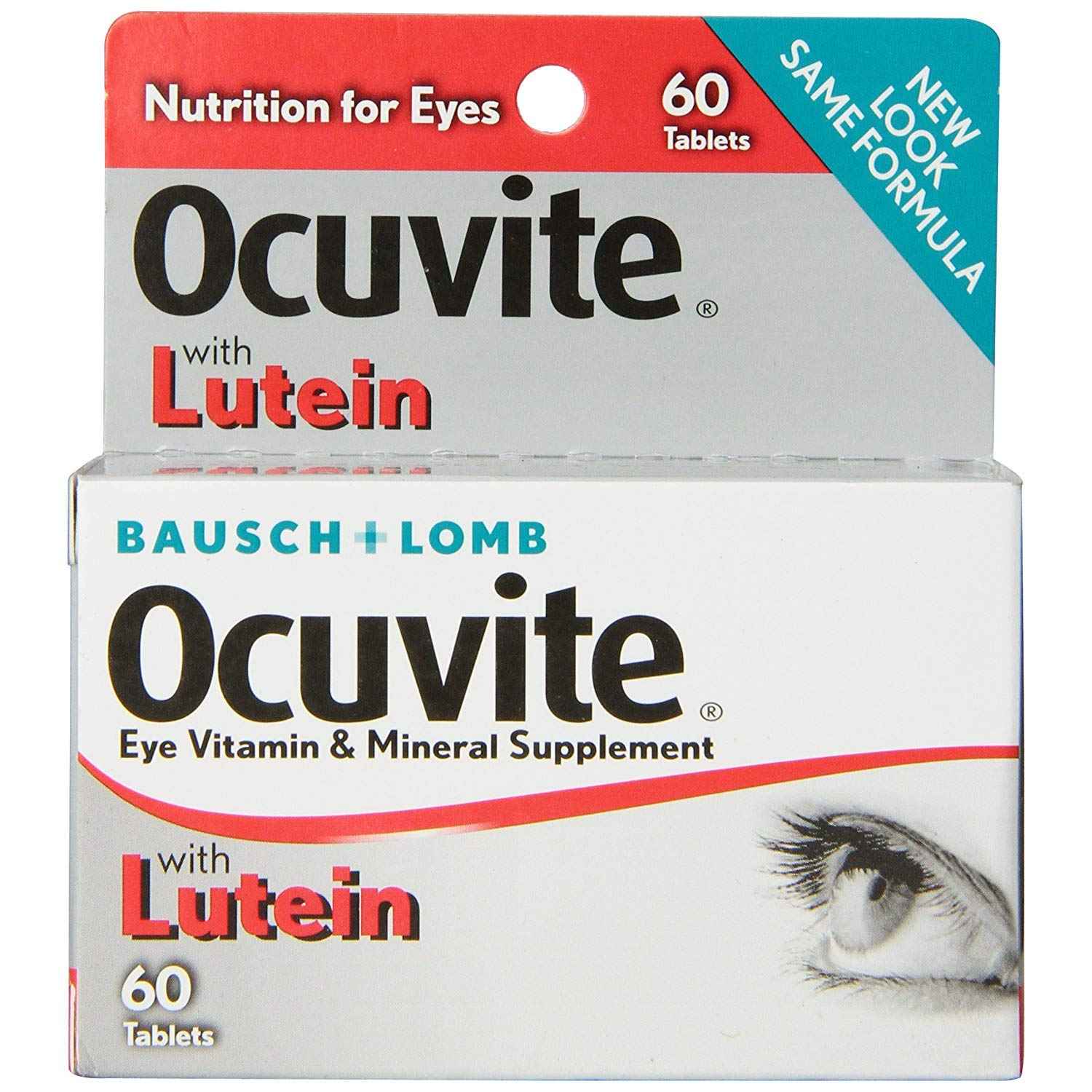 Ocuvite Bausch &amp; Lomb, Eye Vitamin &amp; Mineral Supplement, Lutein &amp; Antioxidants, 60 Tablets