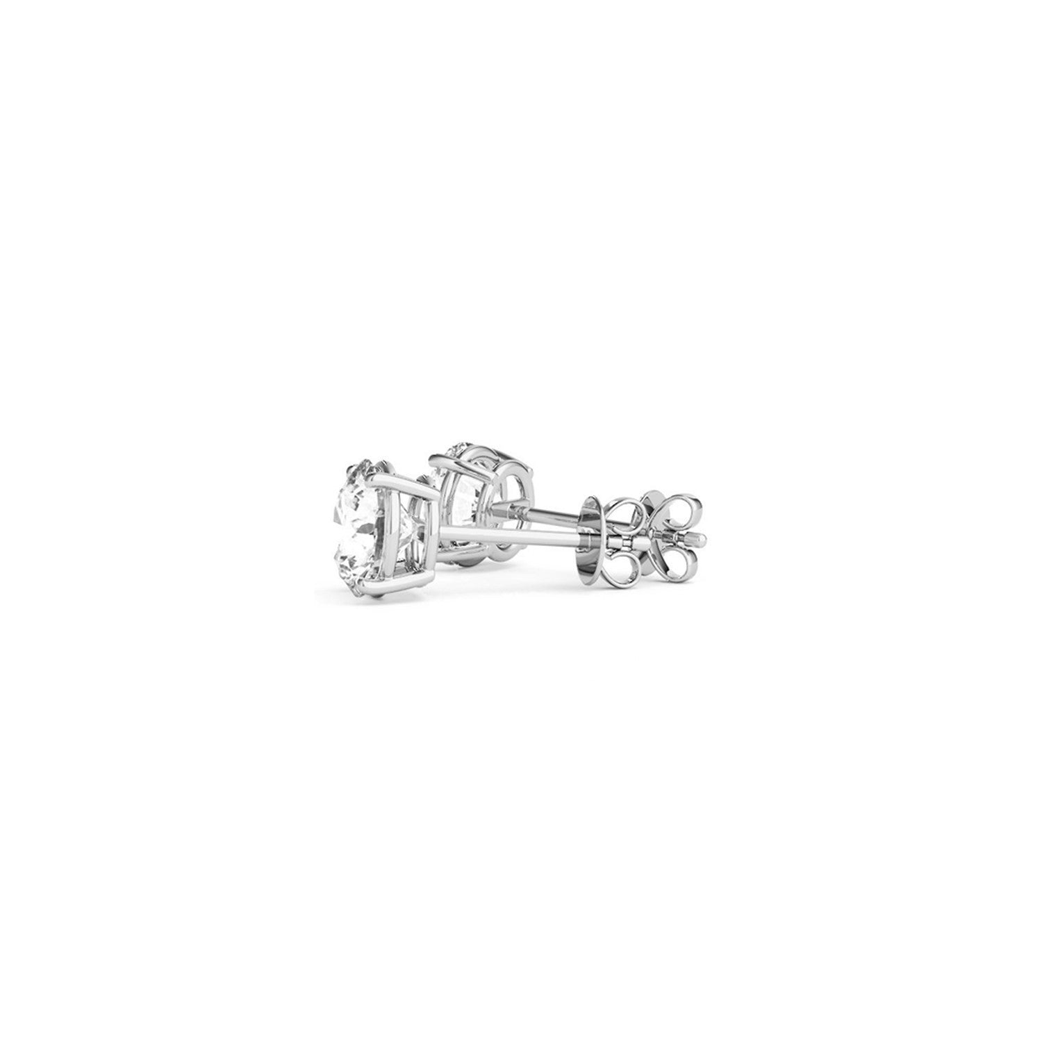 1 1/2 cttw Certified IGI Lab Grown Round Diamond Stud Earrings 14k White Gold (G/VS2)  DestGlow
