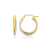 14k Two Tone Gold Double Polished and Textured Hoop Earrings by Bids.com