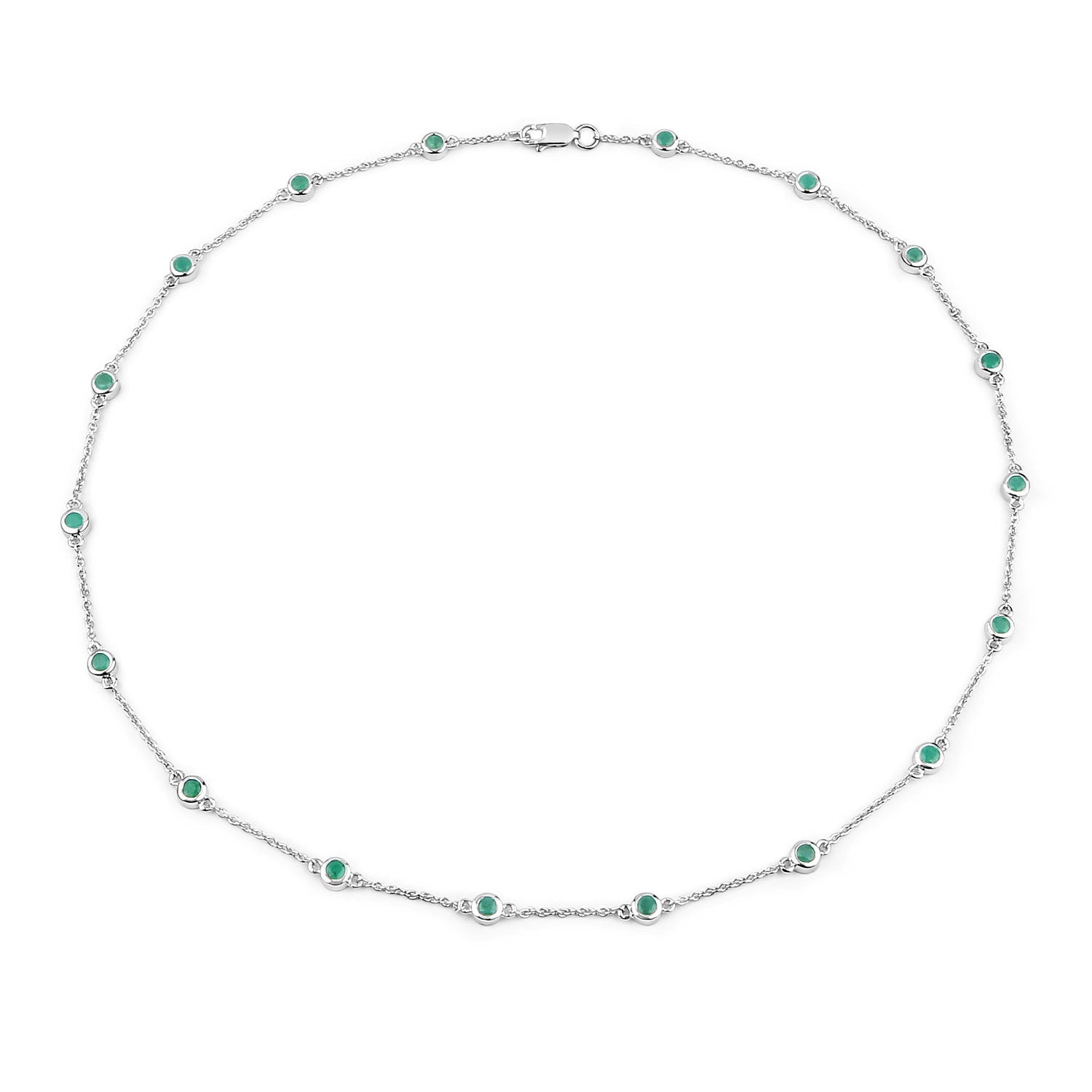 1.80 Carat Genuine Emerald .925 Sterling Silver Necklace by Bids.com