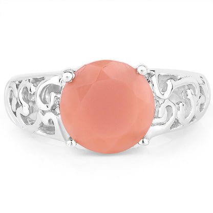 3.30 Carat Genuine Peach Moonstone .925 Sterling Silver Ring by Bids.com