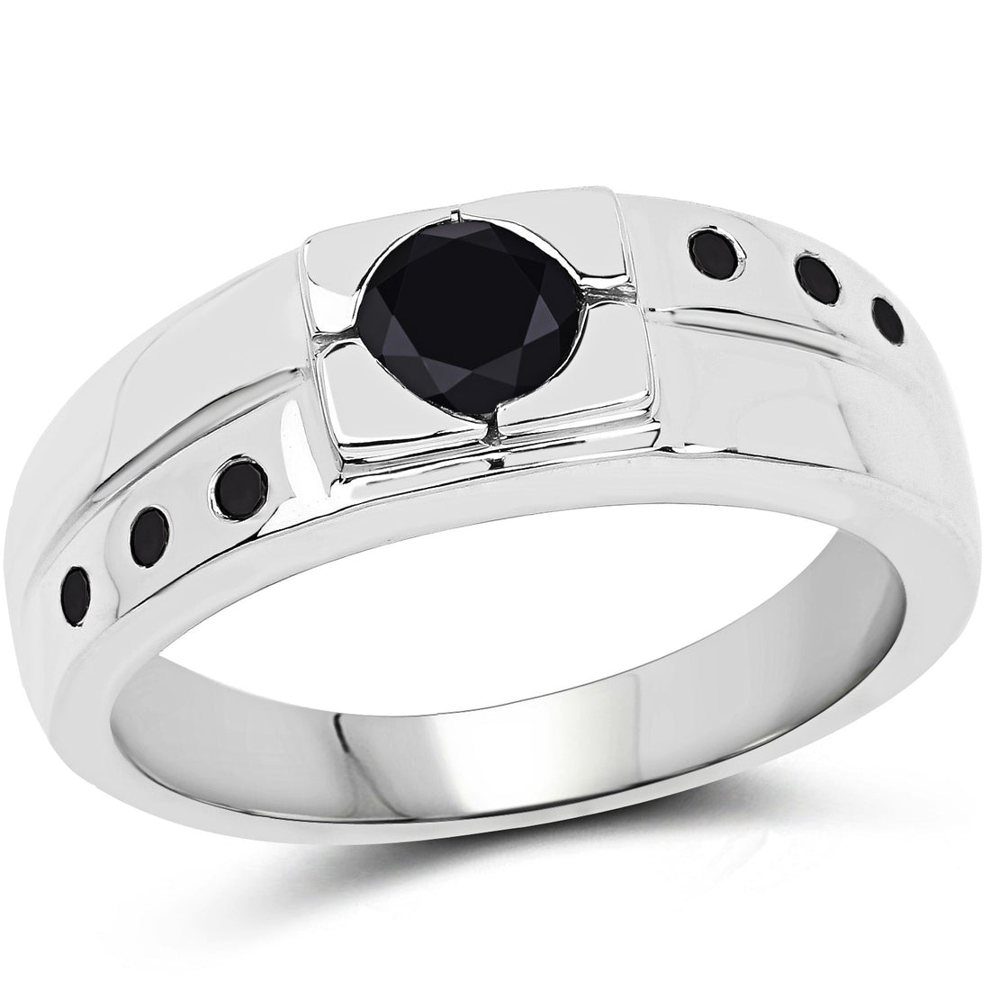 0.56 Carat Genuine Black Diamond .925 Sterling Silver Ring by Bids.com