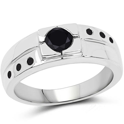 0.56 Carat Genuine Black Diamond .925 Sterling Silver Ring by Bids.com