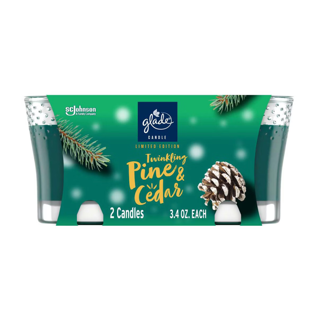Glade Twinkling Pine &amp; Cedar Candle 2-Pack (3.4oz each) by Farmacias Savia