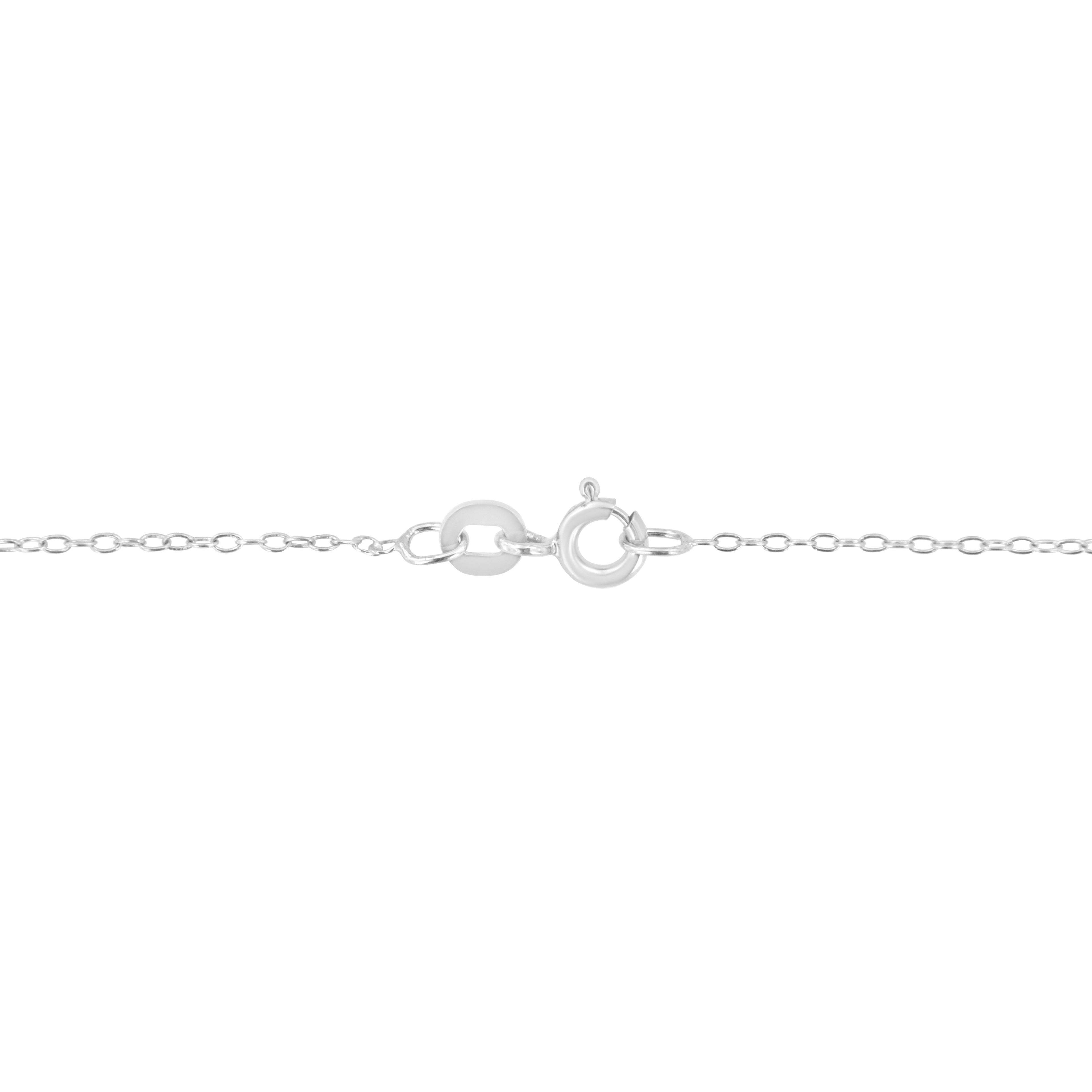 14K White Gold 1/4 Cttw Round-Cut Graduating Diamond Open Circle Hoop 18" Pendant Necklace (J-K Color, I1-I2 Clarity)  DestGlow