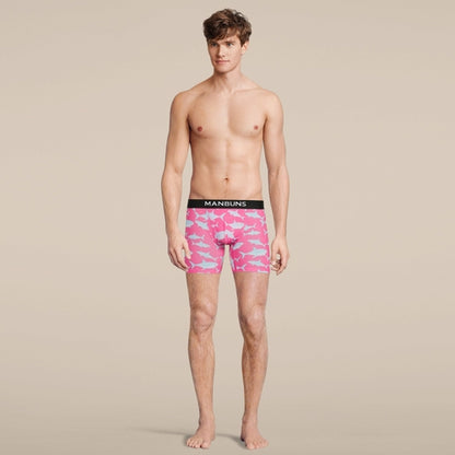 Men's Baby Shark Boxer Brief Underwear with Pouch - Fun Novelty Underwear
