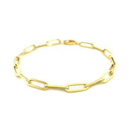 14K Yellow Gold Bold Paperclip Chain Bracelet  DestGlow