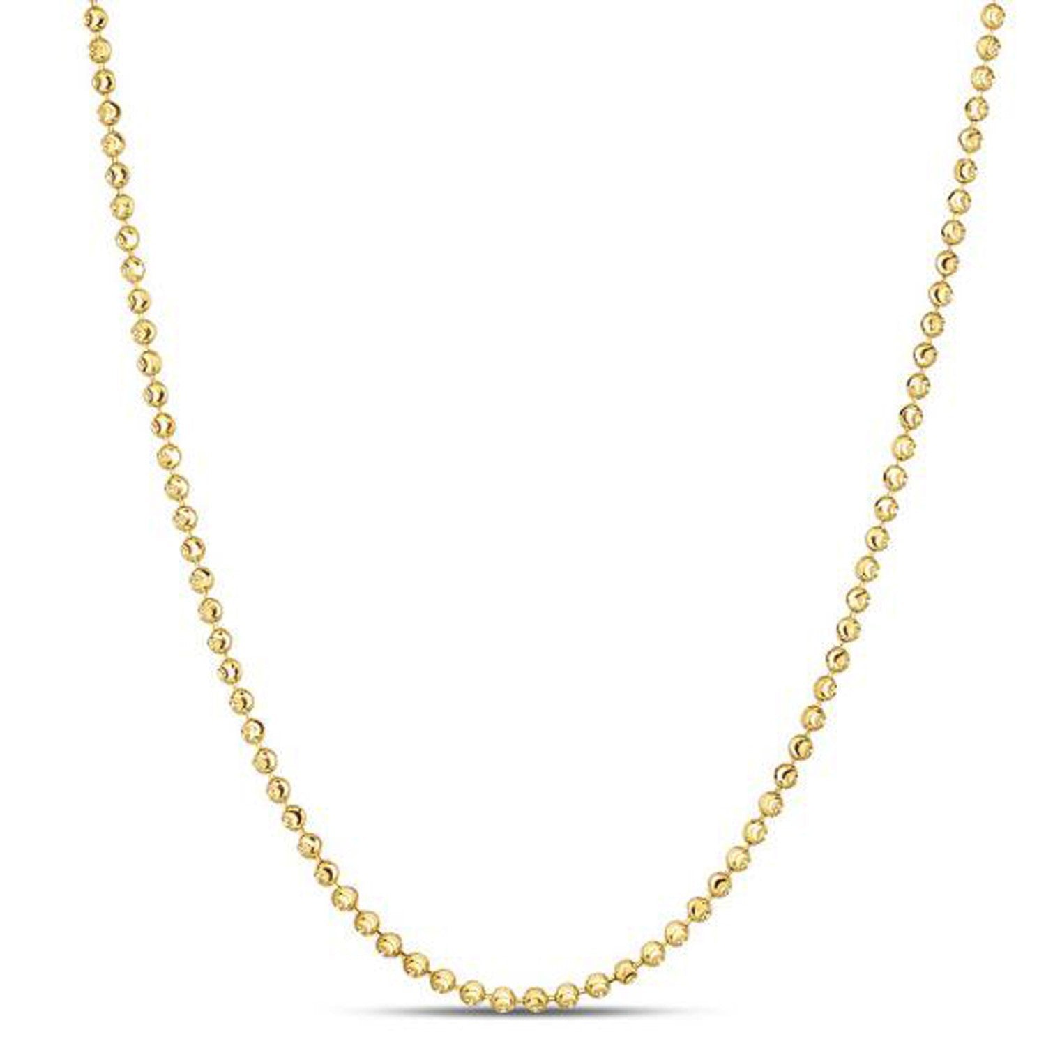 Moon Cut Bead Chain in 14k Yellow Gold (2.00 mm) by Bids.com